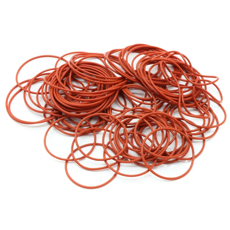 10 pz VMQ O squillare Guarnizione di Tenuta Spessore CS 1.5mm OD 5 ~ 40mm Gomma di silicone Isolata Rondella Impermeabile Forma Rotonda Nontoxi Rosso