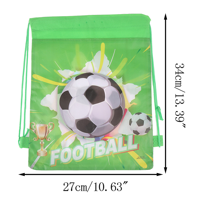 1pc Cartoon Drawstring Backpack Non-woven Fabrics Football Drawstring Bags Kids Boys Backpack Shoes Clothes Storage Bags