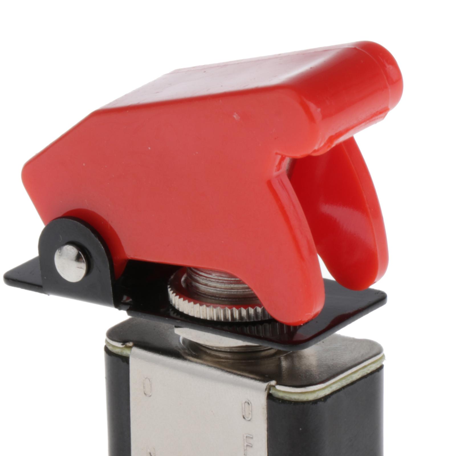 Performance 20V/12A LED Rocker Toggle Switch with Red Safety Cover ON/Off 2Pin Auto Truck Parts Accessories