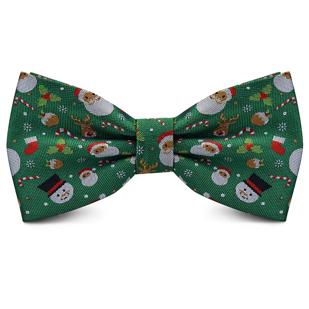 GUSLESON Double Fold Men's Christmas Bow ties Festival Theme Bowties Pre-Tied Neckwear Snow Tree Pattern Novelty Bow Tie: 07