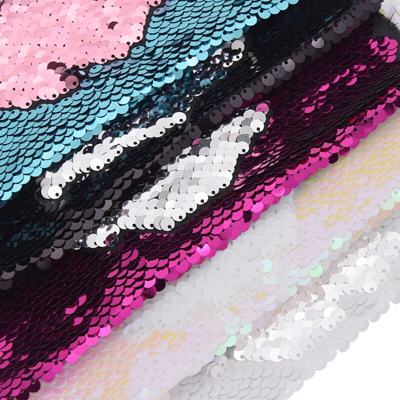 Tela de retales de poliéster con lentejuelas reversibles de doble cara, material para costura hecha a mano, suministros de ropa, 21x29cm