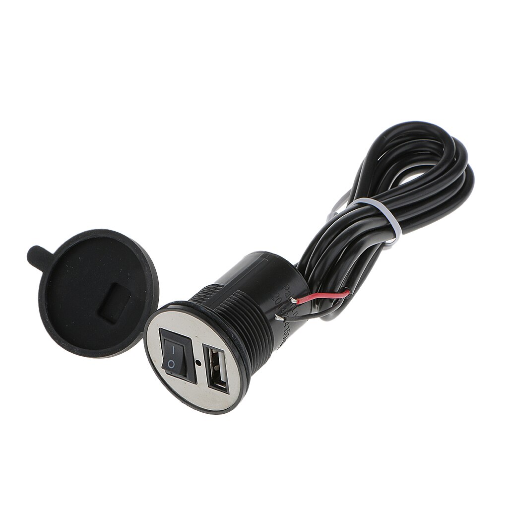 Chargeur USB noir moto | Prise Usb, moto sortie d'alimentation USB moto barre de poignée, chargeur à pince