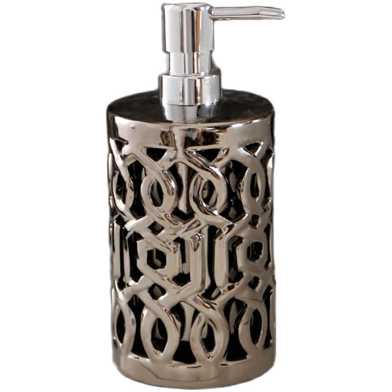 Silver Portable Liquid Soap Dispensers Retro Ceramic Bathroom Accessories Shower Gel Shampoo Bottles: B