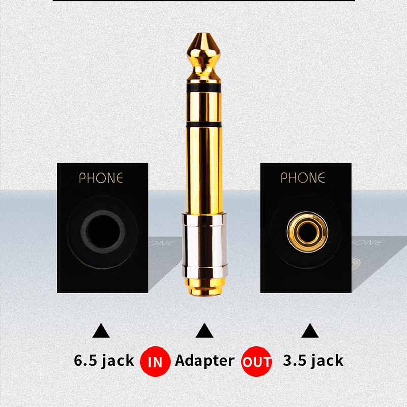 Stecker 6,5 zu Buchse 3,5 Stecker Audio- Adapter 6,5mm Stecker zu Aux Buchse zu Buchse Stereo Adapter Audio- anschluss für Mobiltelefon