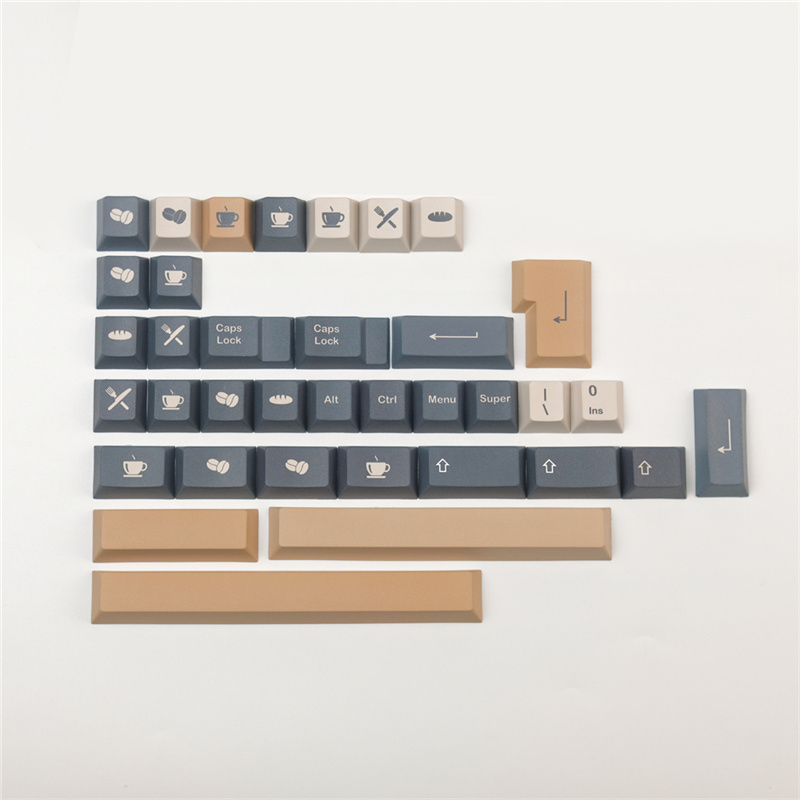 GMK Coffee Keycap Mechanical Keyboard PBT Sublimation Cherry Height Personality Mocha Bread 140 Keys Full Set 7U Spacebar