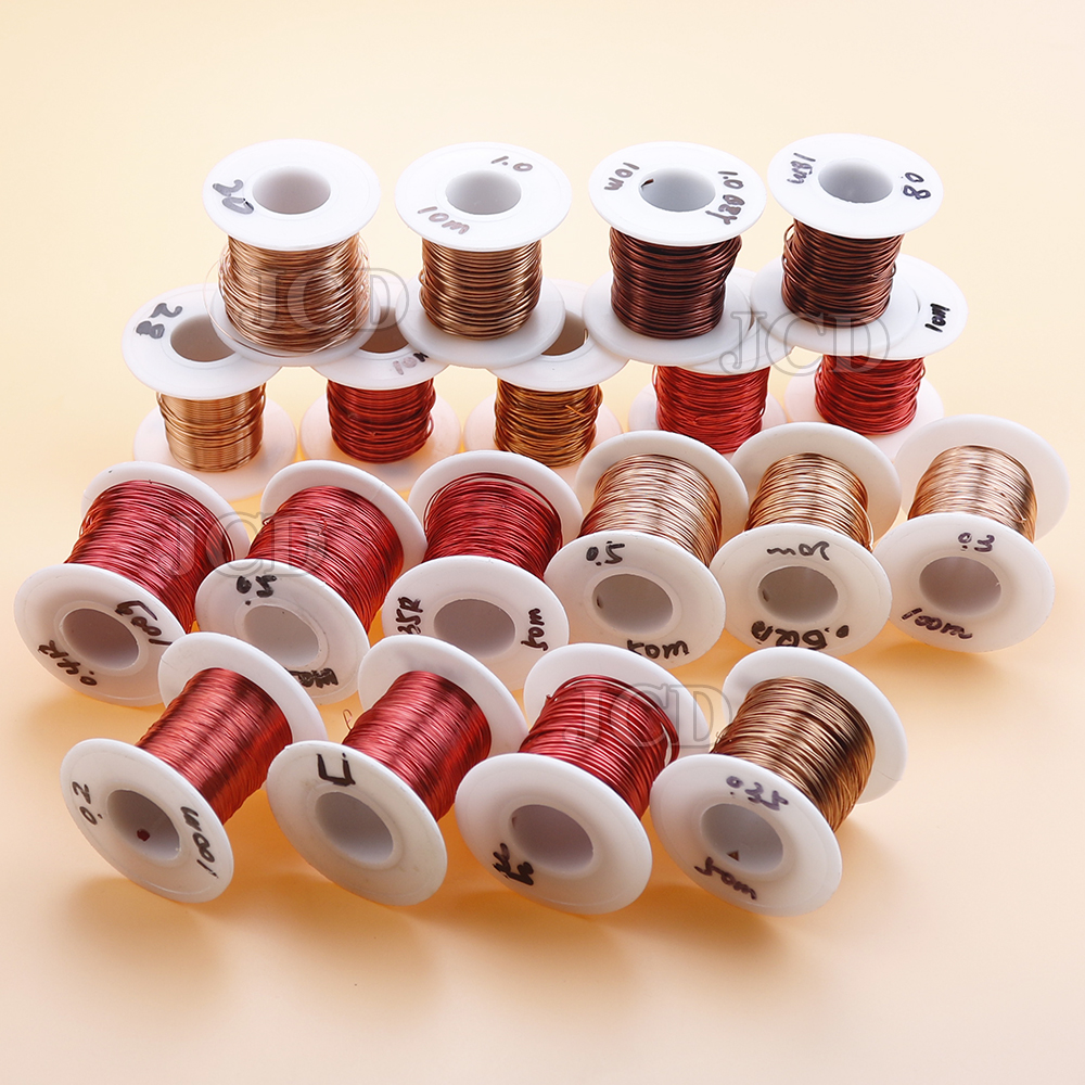 10m/50m/100m enameled copper wire enameled wire electromagnetic coil winding wire manufacturing electromagnet copper wire