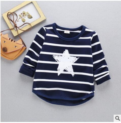 Lente Herfst Lange Mouwen T-shirt voor Meisjes Ster Jongens Shirts Kinderen Tops kinderen Sweatshirts Babykleding 0-3 T