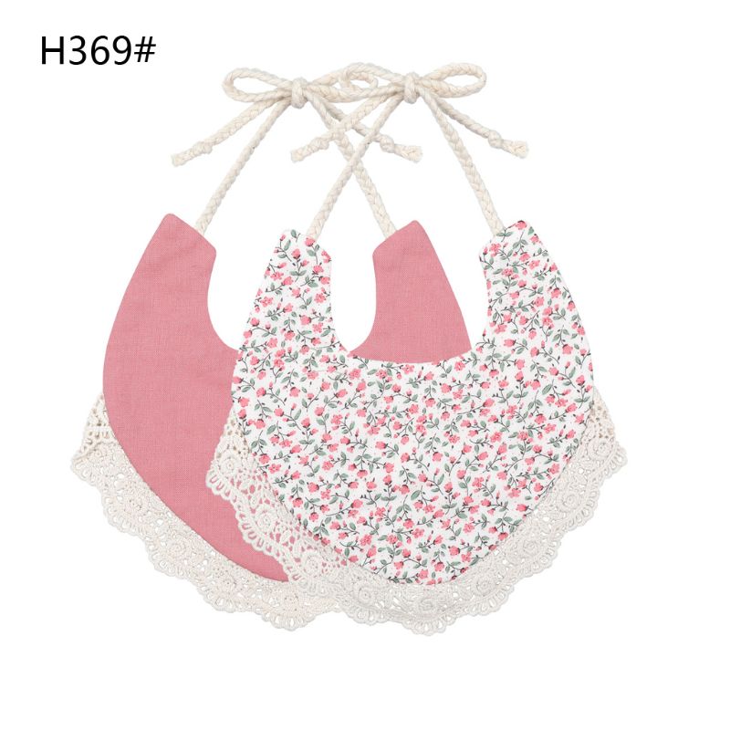 Floral Vintage Newborn Double Side Bibs Boys Girls Bandana Cotton Saliva Towel Baby Tassel Saliva Towel Double Side Bibs: H369
