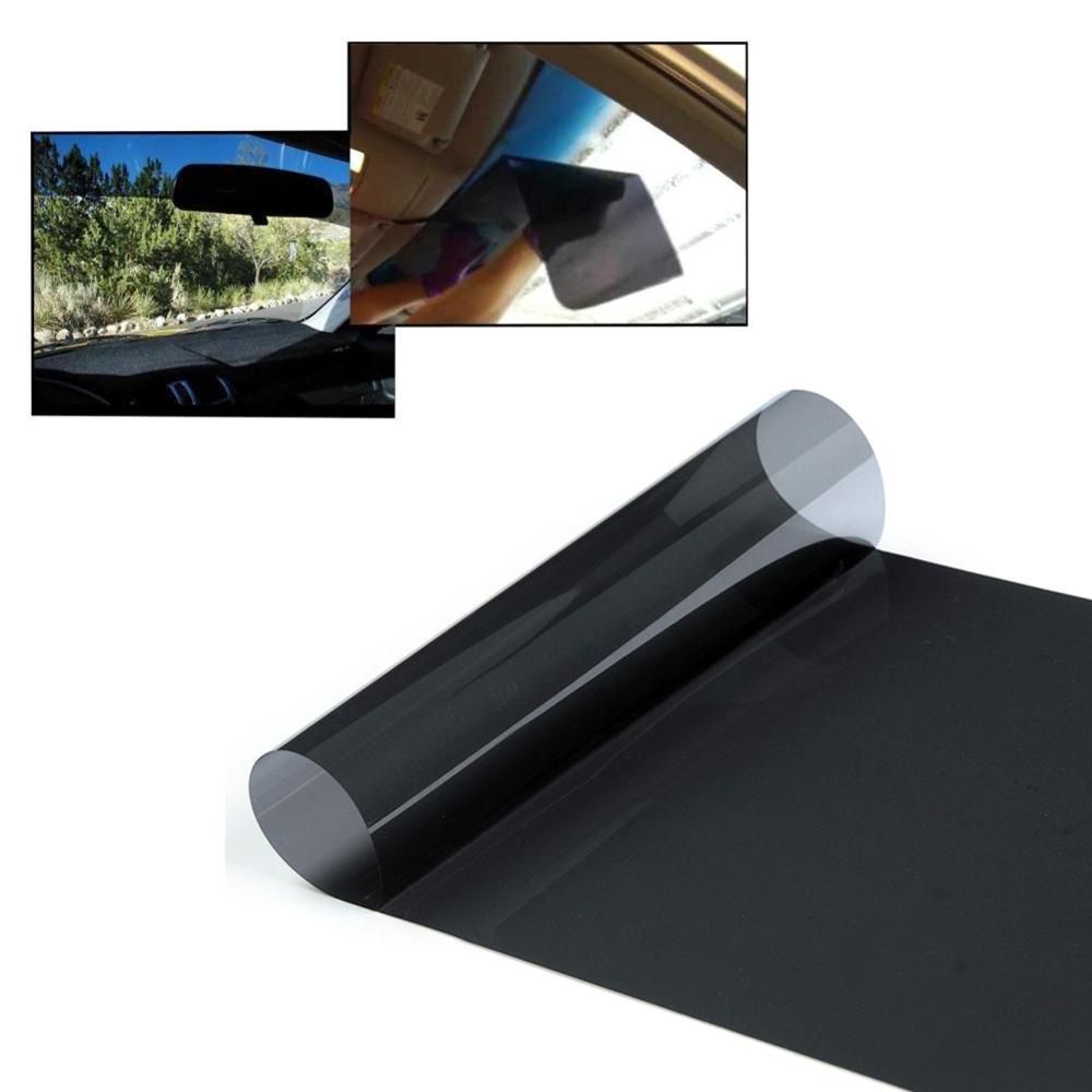 Solfilm för bilruta 20cm x150cm tonad i svart klar solfilm solskydd mot uv-solskydd biltillbehör solskydd
