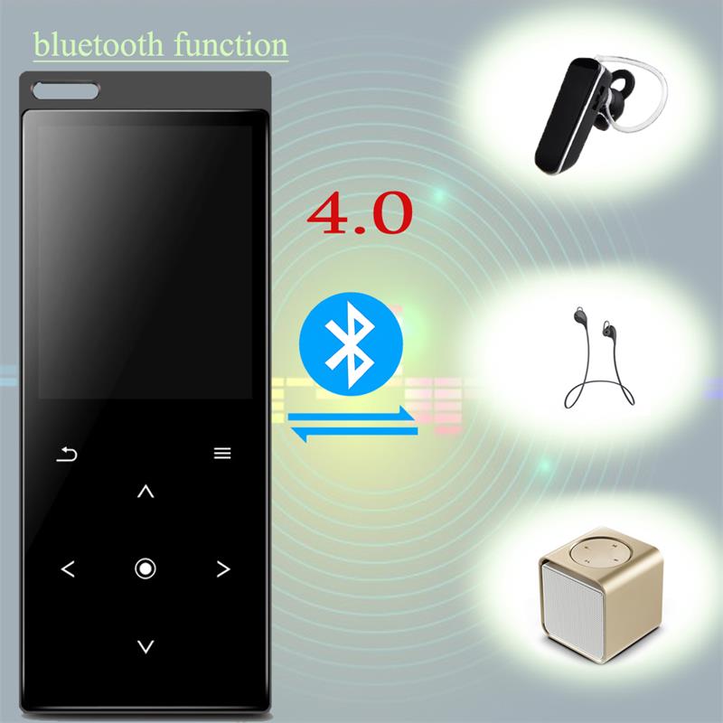 Reproductor MP4 Bluetooth 4,0, con altavoz, botón táctil, sin pérdidas, HiFi, con E-book, Radio FM, reproductor de vídeo, novedad de