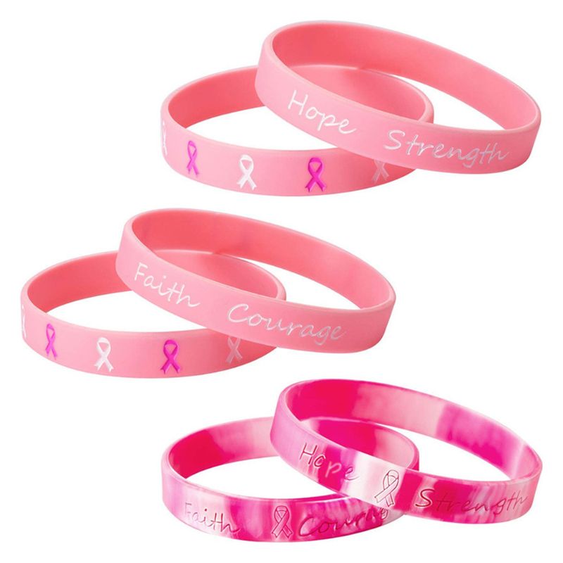 Silikon Gummi Armband Armband Hoffen Festigkeit Glauben Mut Erwachsene Jugendliche Bangl Q6PB