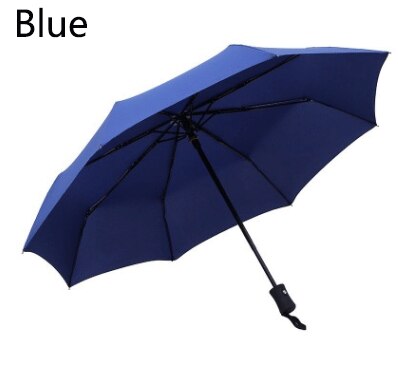 Paraguas de negocios para hombre y mujer, equipo de lluvia totalmente automático, a prueba de viento y lluvia, grande, color negro, para día lluvioso y lluvioso: Blue