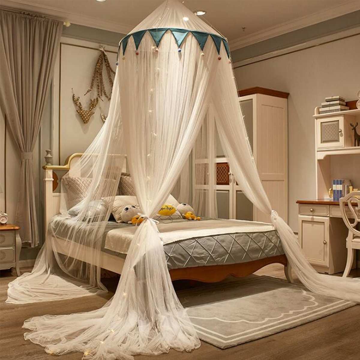 Mosquitera montada en el techo para el hogar, dosel plegable para cama, decoración de Estilo Princesa, novedad de