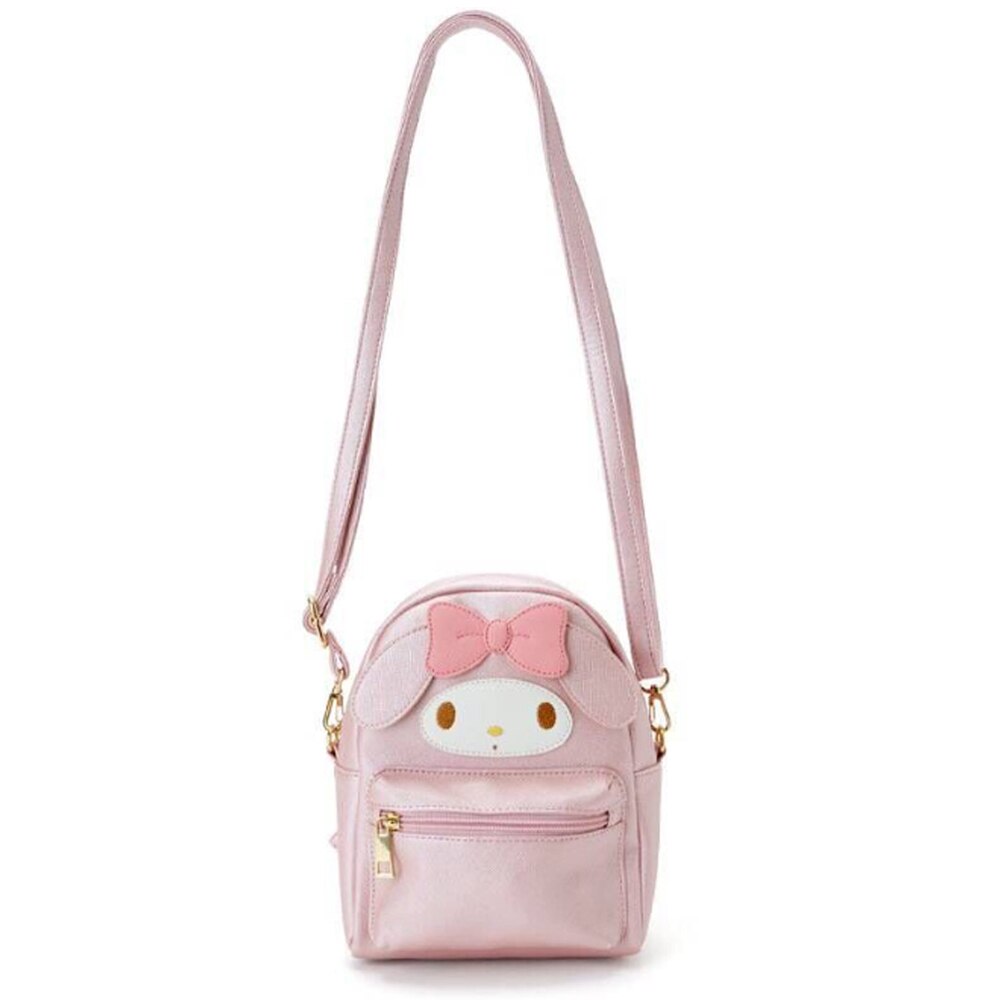 Lindo My Melody Cinnamoroll Kuromi de cuero de la PU de bandolera de hombro pequeña mochila bandolera bolsas para las mujeres bolso de la honda: 1