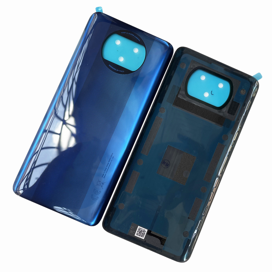 A+++ Back Cover For Xiaomi POCO X3 / X3 NFC / Mi POCO X3 Pro Back Battery Rear Housing Door Cover Back Housing With Adhesive: dark blue