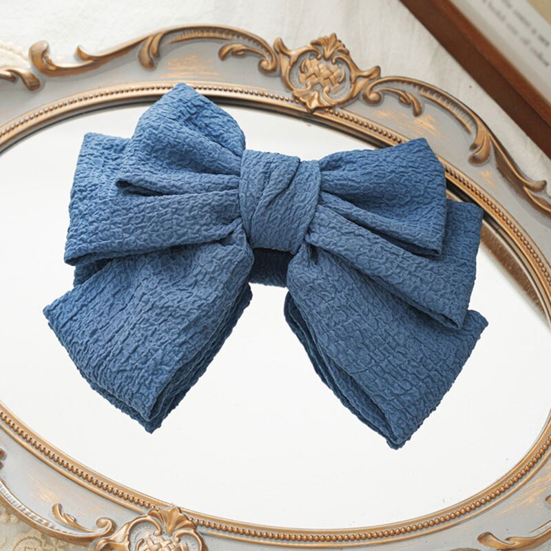 Horquillas de mariposa grandes arcos de pelo de tres capas para mujer, pasador de gran tamaño con resorte de Metal, pinzas para el pelo sólidas, accesorios para el cabello, 1 ud.: dark blue