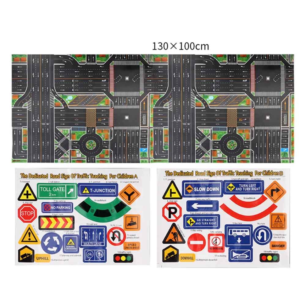 Teaching Edition Adult Children Learning Urban Traffic Rules Pure Route Parking Map Game Pad English Teaching Edition Road Sign