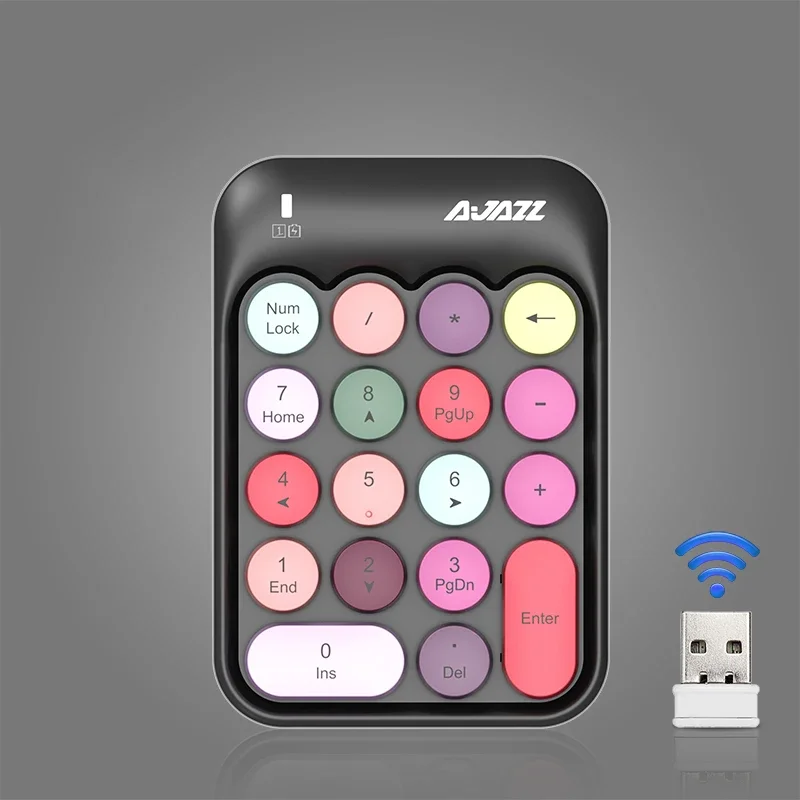 2.4G Draadloos Numeriek Toetsenbord Voor Laptop Macbook Computer Mini 18 Toetsen Digitaal Nummer Toetsenbord Slim Numpad Voor Kantoor: Pewter