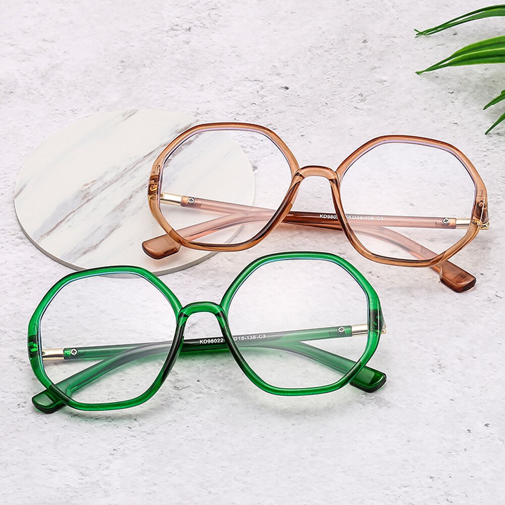 Oversized anti-blauw licht computerbril dames heren vierkant montuur optische bril platte spiegel bril