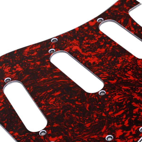Tooyful Red PVC Tortoise Shell Pickguard 3 Ply 11 Screw Holes For Stratocaster Style Strat Guitar SSS