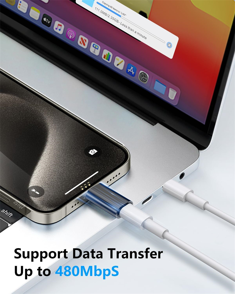 3 SZTUKI przejściówek Lightning żeński na USB C męski do iPhone'a 15 Pro Max Plus IPad typu C do 8-pinowego złącza ładowania i synchronizacji danych