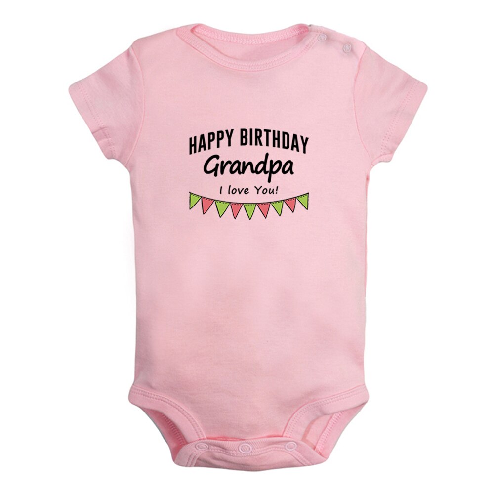 Feliz aniversário vovô eu te amo bebê meninos diversão macacão bebê meninas bonito bodysuit infantil mangas curtas macacão roupas macias: BabyP8250D / 0-6M
