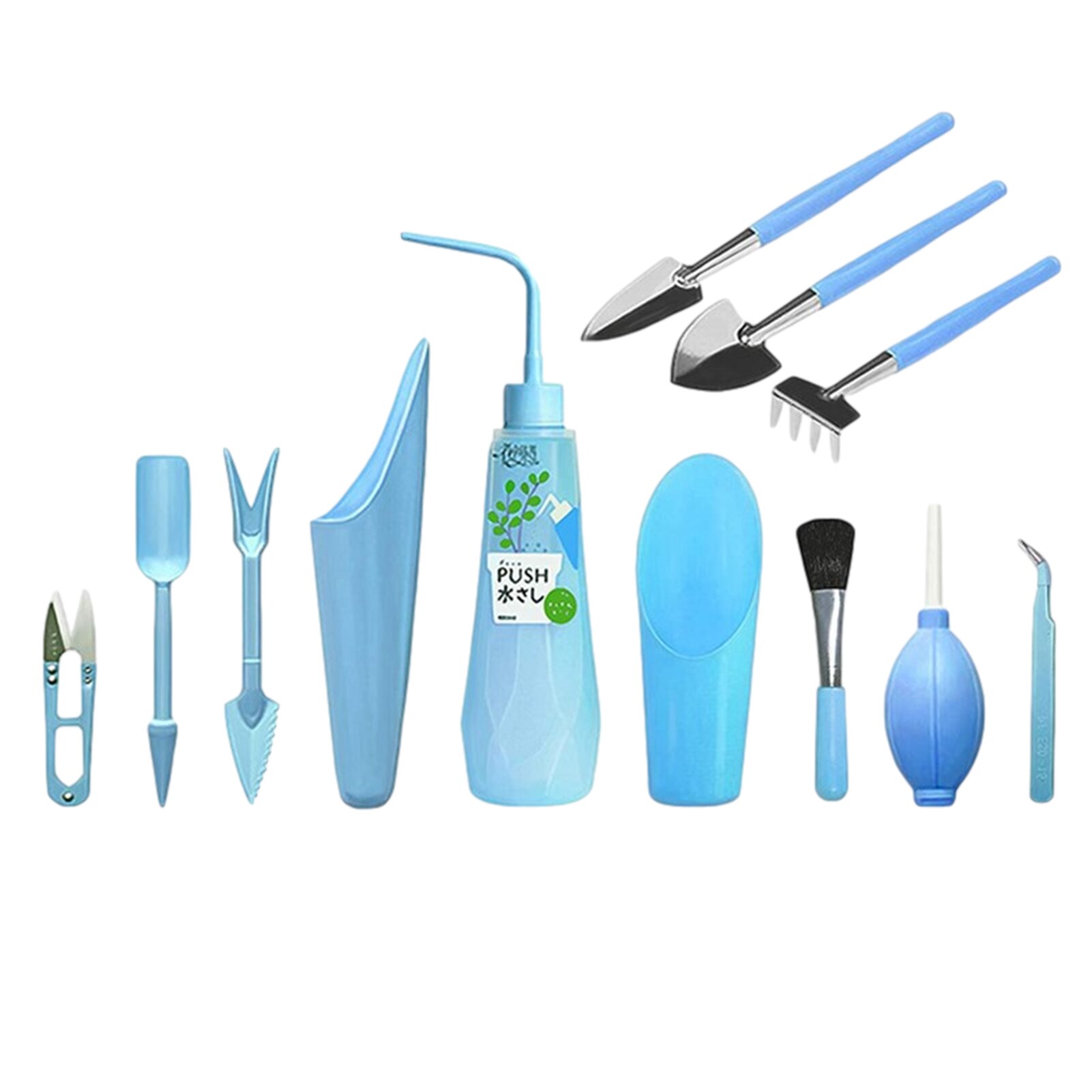 1Set Garden Planter Kit DIY Succulent Planting Tool Transplant Seedling Bonsai Filling Bucket Shovel Nursery Drilling Device: Blue