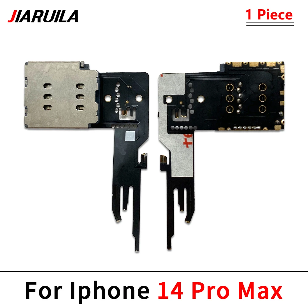 SIM Card Reader For Iphone 15 14 13 12 Pro Max Mini Plus Dual SIM Card Slot Socket Inner Adapter Flex Cable Replacement Parts: grey
