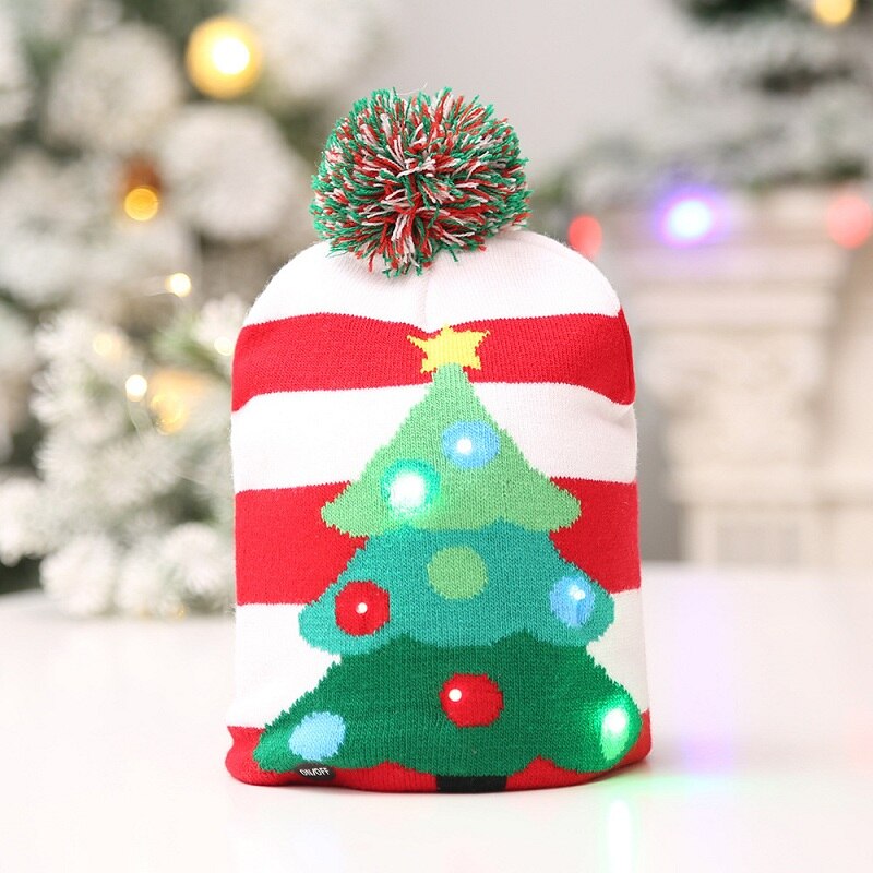 Kerstmuts met led-verlichting, gebreide muts, kerstversiering, kerstmuts met licht, kerst voor kinderen, kerst