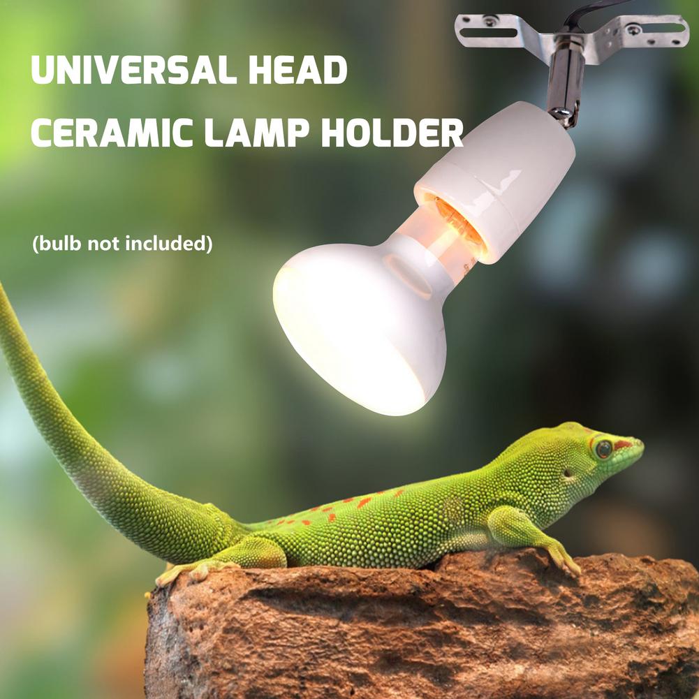 Ceramic E27 Lamp Holder With ON/OFF Button Switch Reptile Pet Heating Lamp Base Rotatable Bulb Holder For Reptile Lamp Holder