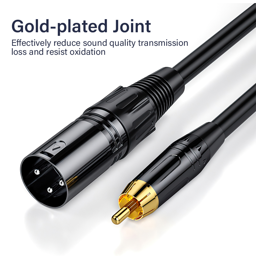 XLR-Stecker auf RCA-Stecker Kabel, XLR zu RCA Unbalanciertes HiFi-Audio OFC-Kabel, für Verstärker, Mischpult, Mikrofon, Längen 3m, 5m, 10m, 15m
