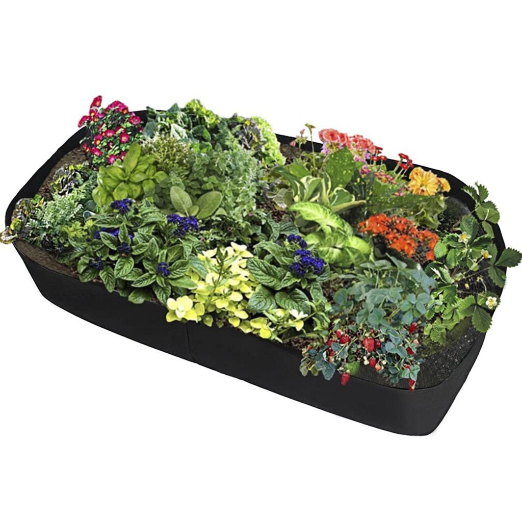 1 Pcs Stof Bloem Grow Bag Groente Planten Tas Verhoogde Tuin Bed Vierkante Tuin Planter Pot Met Handvatten Voor Planten bloem: 180X90X40cm