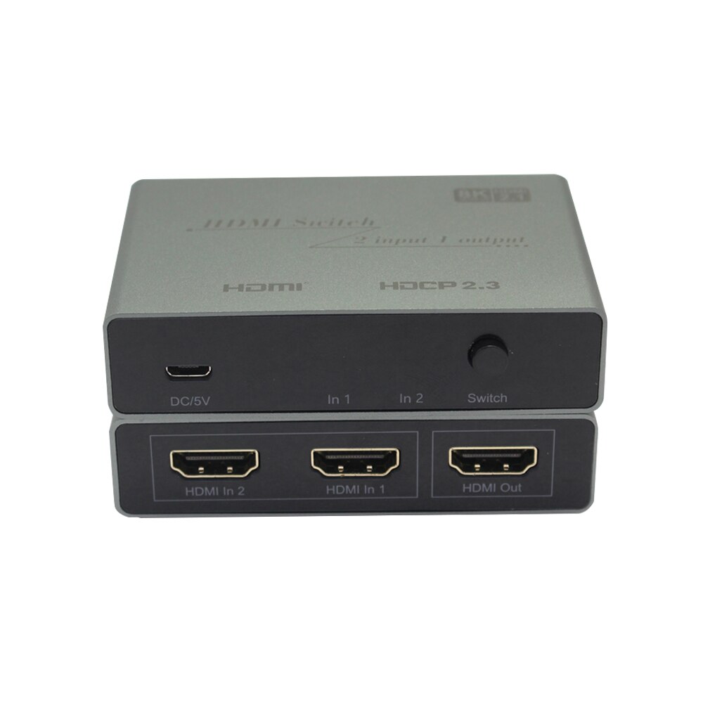 Switcher HDMI 2.1-compatible 2 in 1 out Ultra speed 8k@60Hz and downward Switch adapter With switch button For HDTV Projector