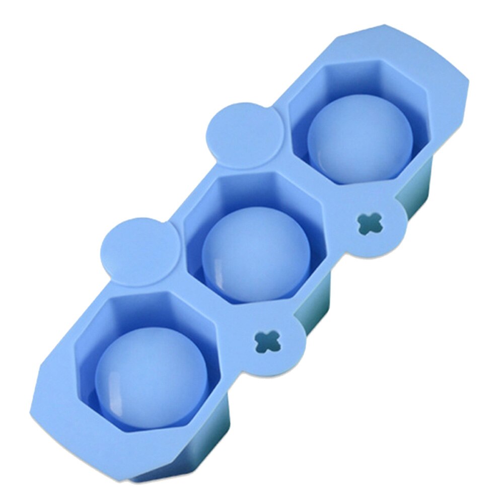 3 huller polygonal gør-det-selv gips betongips silikone sukkulent potte vaseform: Blå
