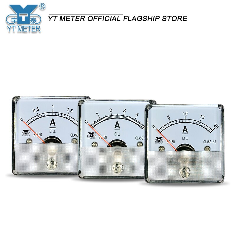 Sd50-a direct current meter direct current meter direct current through dc1a 2A 2A 3A 5A 10A 15A 20A pointer ammeter 45mm pointe