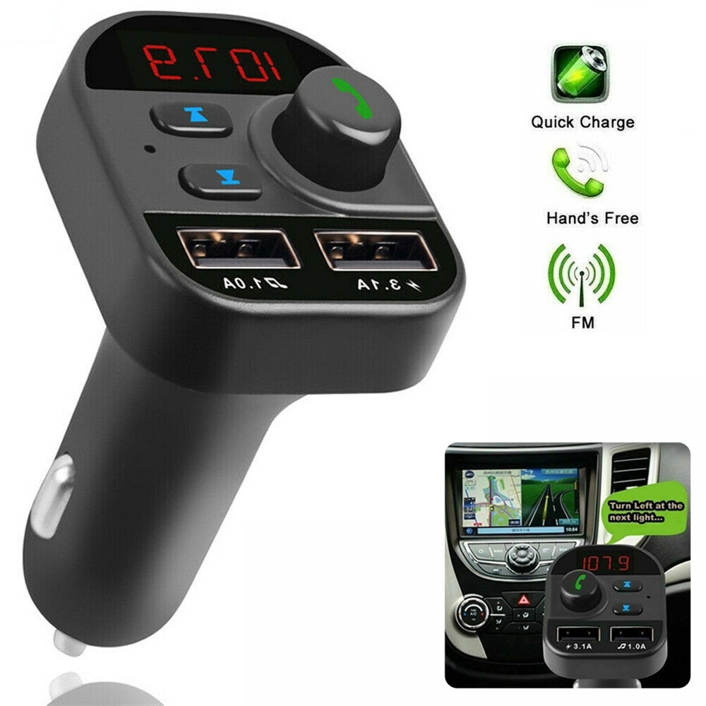 1 PC Bluetooth 5.0 Car FM Transmitter MP3 Player Wireless Hands free Radio Adapter Car Kit USB Charger Car Accessories