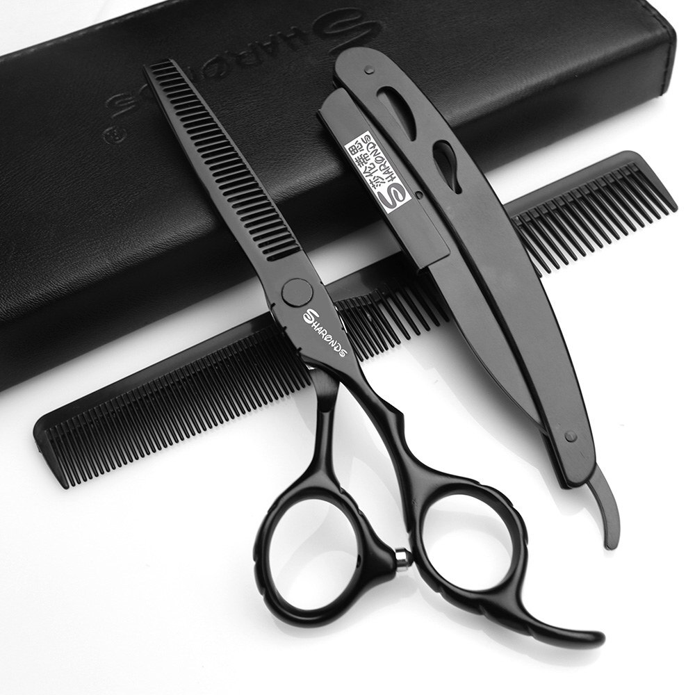 sharonds 440c stainless steel scissors 6 inch for hairdressing scissors for beauty salon haircuts scissors set: 6 thinning and razor