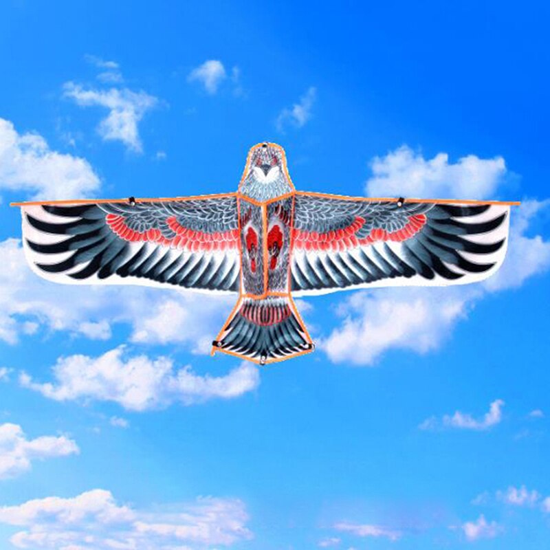 1.1M Flat Eagle Kite Met 30 Meter Kite Lijn Kinderen Vliegende Vogel Vliegers Windzak Outdoor Speelgoed Voor Kinderen tuin Doek Speelgoed 1Pc