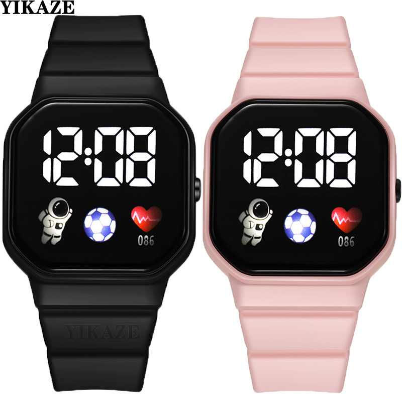 Reloj deportivo para niños, relojes digitales LED, correa de silicona para astronauta, reloj de pulsera electrónico resistente al agua para niños y niñas,