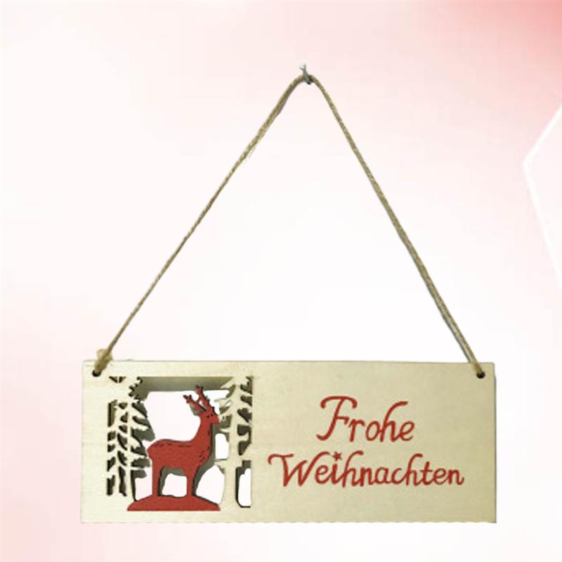Wooden Hanging Ornament German Letter Hanging Pendant Hanging Decoration for Christmas Tree Home Wall Door