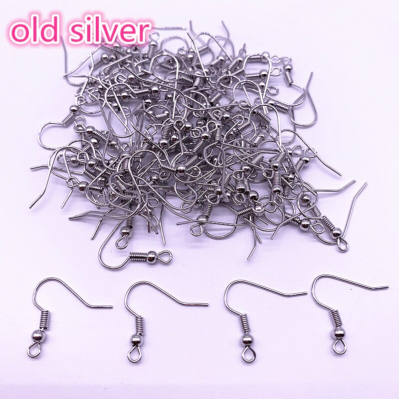 100pcs(50pair) 17x20mm Earring Findings Earrings Clasps Hooks Fittings DIY Jewelry Making Alloy Hook earrings Accessories: old silver