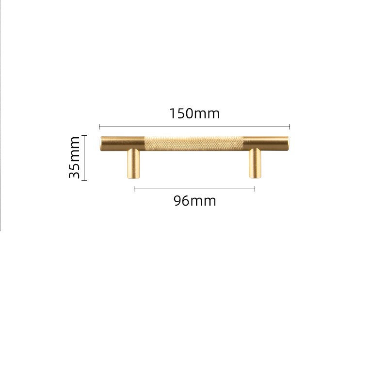 Skåphandtag räfflade struktur garderob guldhandtag lådknopp möbel dörrhandtag kök badrumsskåp hårdvara drar: Gyllene 150mm