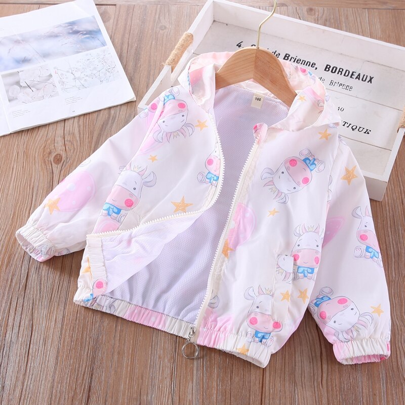 Chaqueta de manga larga para niña, abrigo de dibujos animados a la , ropa de Boutique, bonita, rosa, otoño: white 806065 / 3y size 100