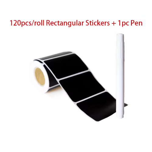 120Pcs/Roll Removable Blackboard Label Stickers With Erasable Pen Reusable Waterproof Chalkboard Labels for Home & Kitchen: Yellow