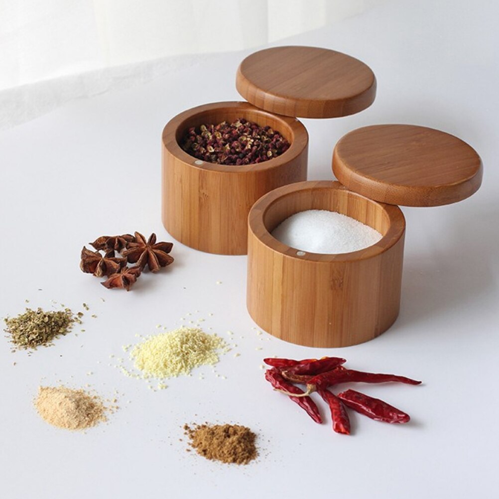 Houten Spice Shaker Jar Suiker Zout Peper Kruiden Tandenstoker Opslag Fles BBQ Spice Opbergdoos met Deksel voor keuken accessoires