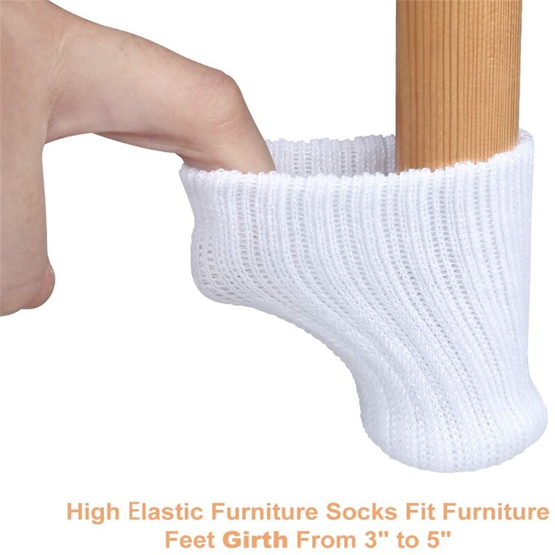 24 stk / sæt skridsikker strikket bomuldsstol benkapper møbler bordfødder sokker trægulvbeskyttere hjemmeindretning
