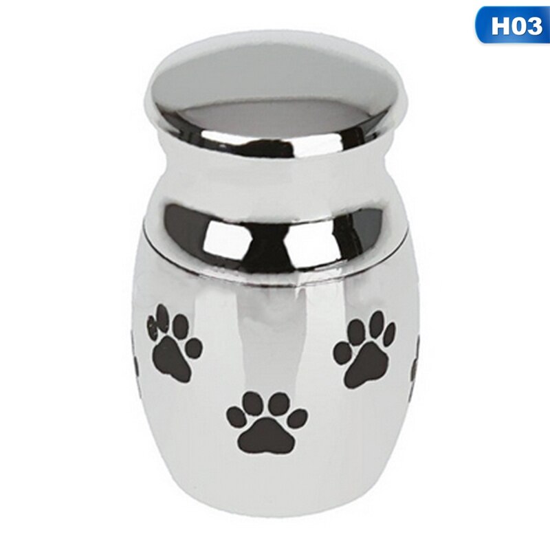 Titanium stål urner kæledyr hund fugle mus kremering aske urne souvenir kiste columbarium husdyr mindesmærker: H03