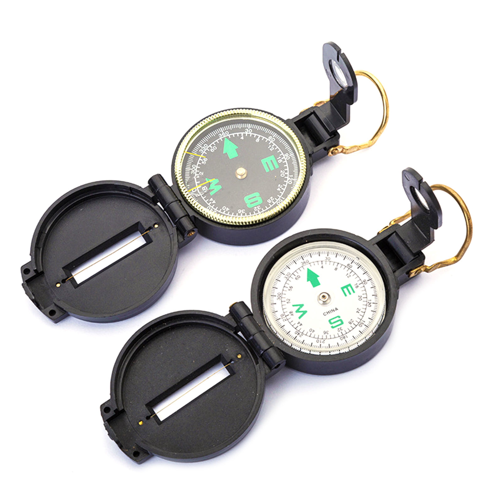 Bepalen De Magnetische Azimuth Kompas Folding Lens Kalibratie De Positie Kompas Navigatie Meten Vier Richtingen Kompas