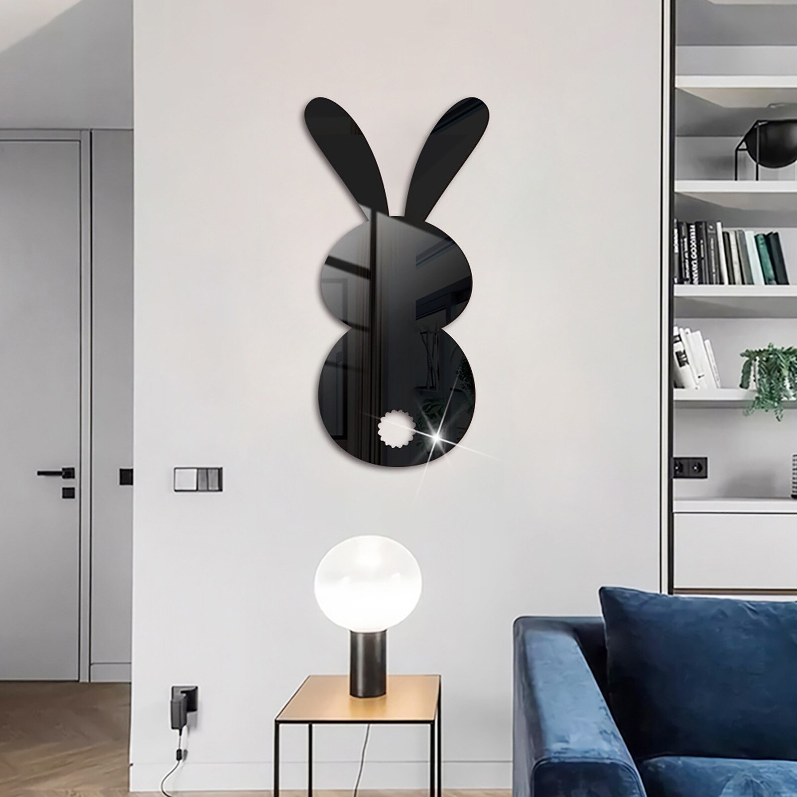 Lapin de pâques le sol est décoré avec des autocollants muraux lapin de pâques décor à la maison miroir autocollant lapin forme autocollant