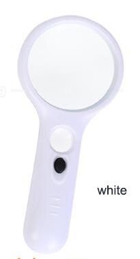Handheld Illuminated Magnifier 3X 45X Microscope Magnifying Glass Aid Reading for Seniors Loupe Jewelry Repair Tool With 3 LED: White